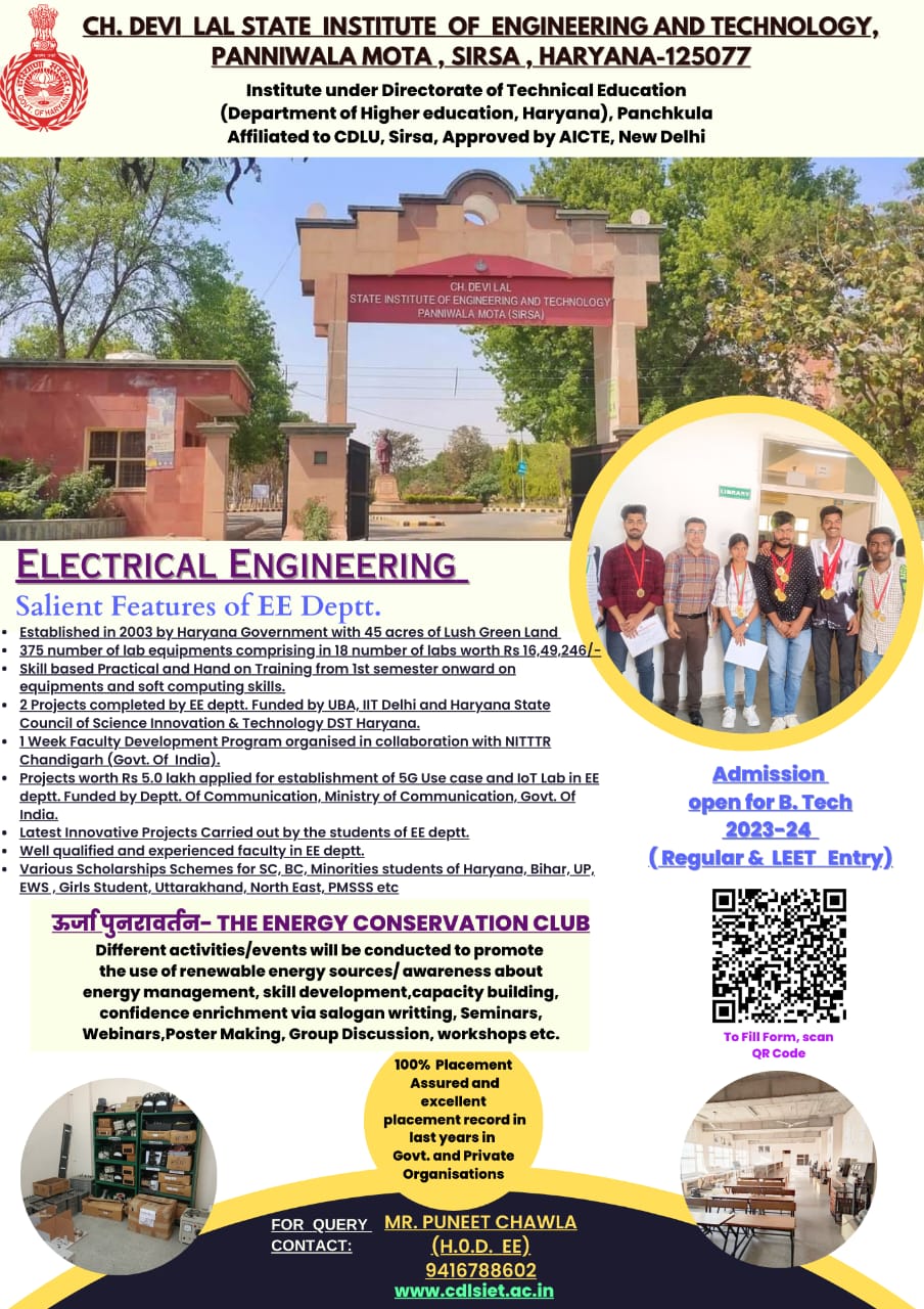 Electrical Engineering | Ch. Devi Lal State Institute of Engineering ...